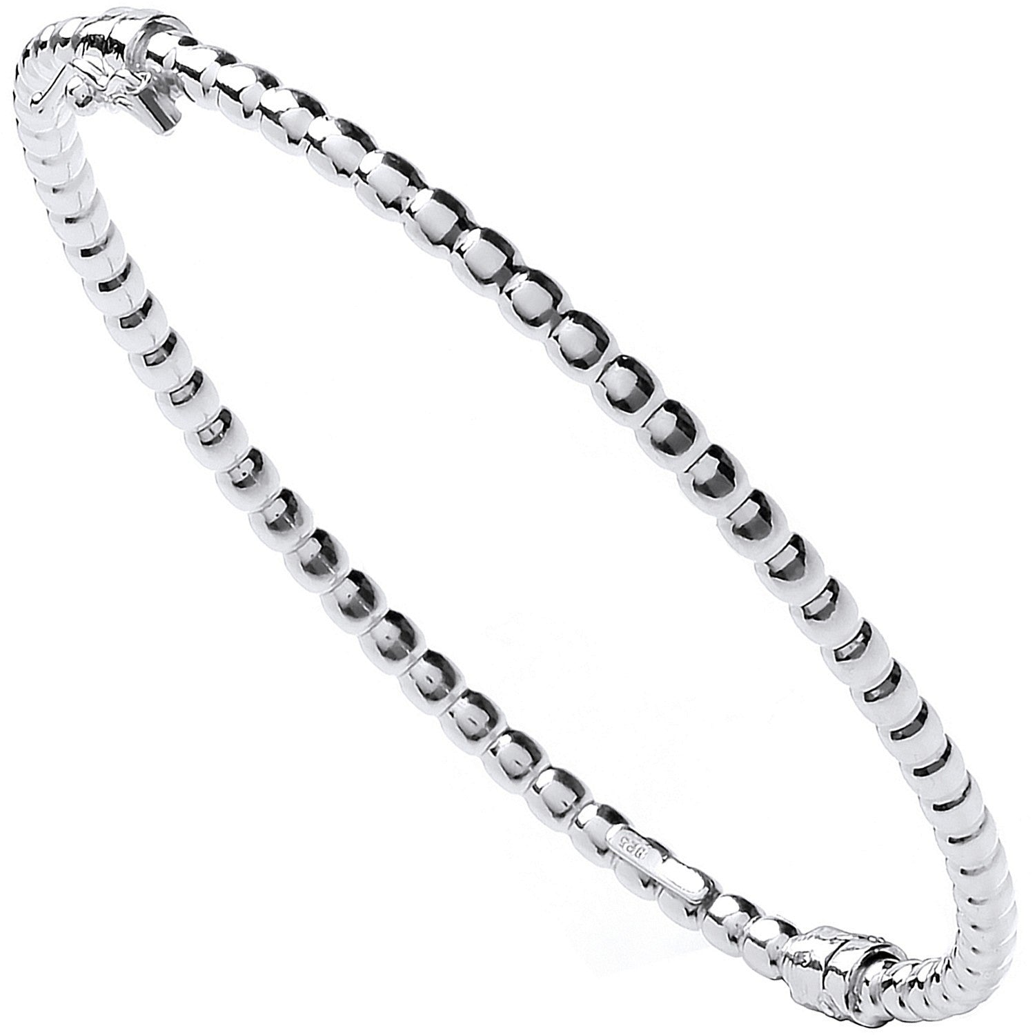 Silver Bead Ladies Bangle