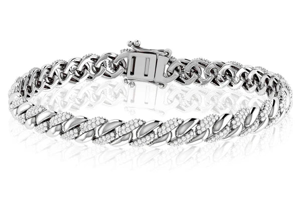 Erkals Jewellers Miami Cuban Half Link Diamond Bracelet 18K Gold 0.85ctw
