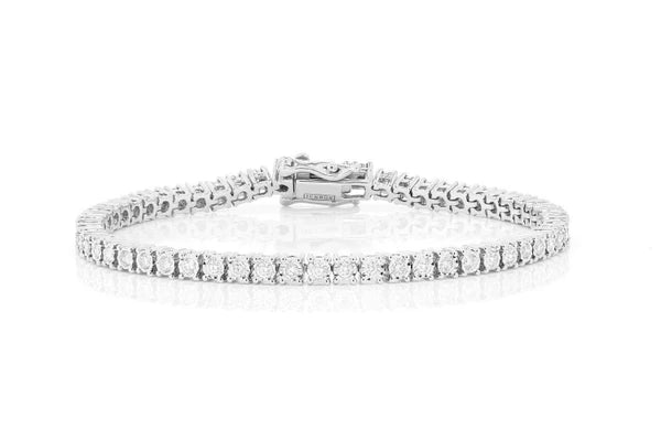 Erkals Jewellers 2pt Miracle Set Diamond Tennis Bracelet 18K Gold 1.25ctw