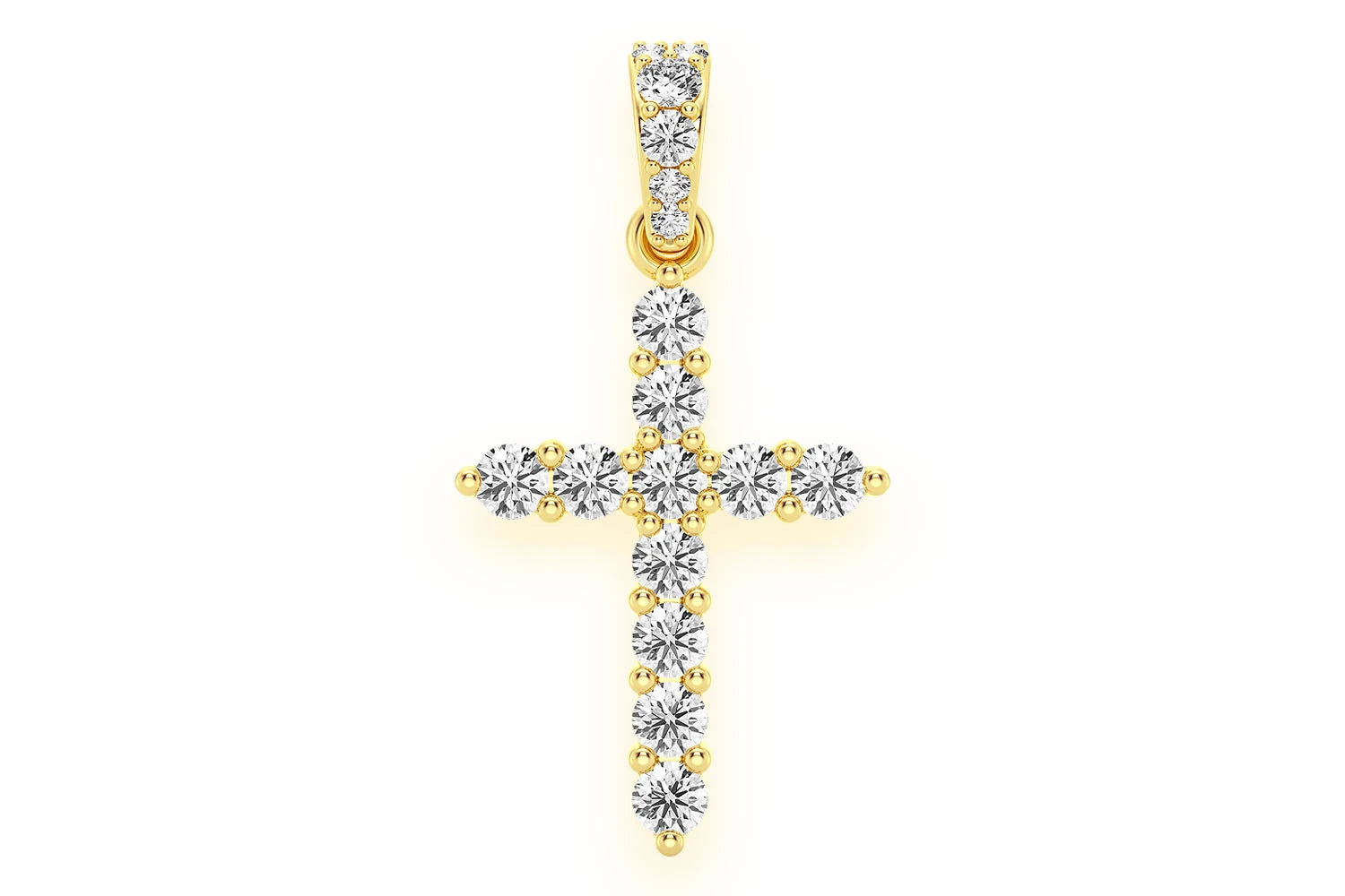 Erkals Jewellers Basket Cross Pendant 18K Gold Diamond 0.40ctw