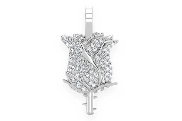 Erkals Jewellers Rose Flower Diamond Pendant 18K Gold 0.33ctw