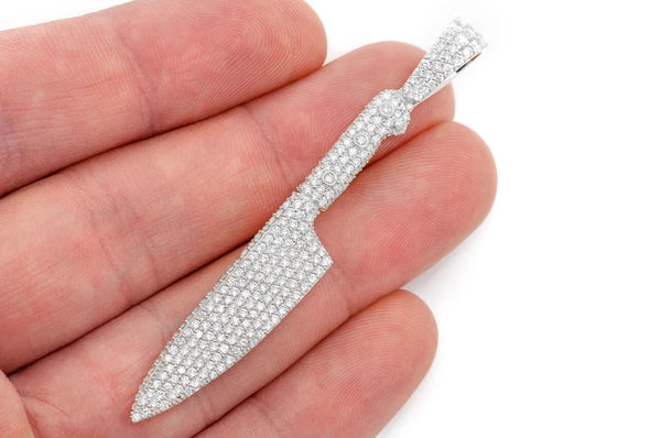 Erkals Jewellers Chef Knife Pendant 18K Gold Diamond 2.25ctw