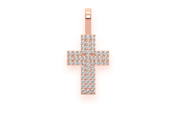 Erkals Jewellers Layered Cross Pendant 18K Gold Diamond 0.25ctw