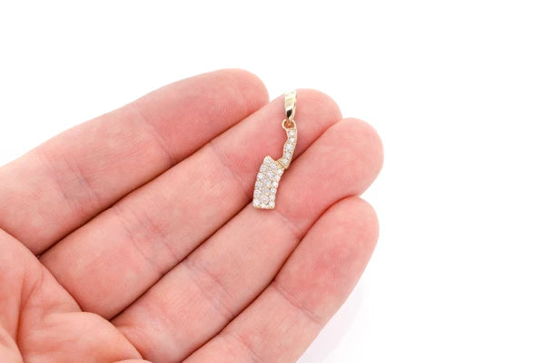 Erkals Jewellers Butcher's Knife Pendant 18K Gold 0.35ctw