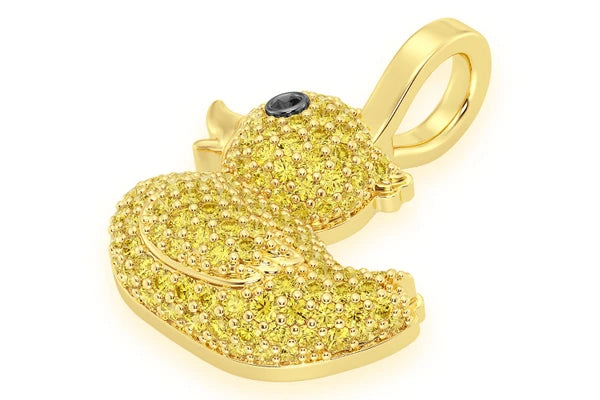 Erkals Jewellers Yellow Rubber Duck Pendant 18K Gold Diamond 0.40ctw