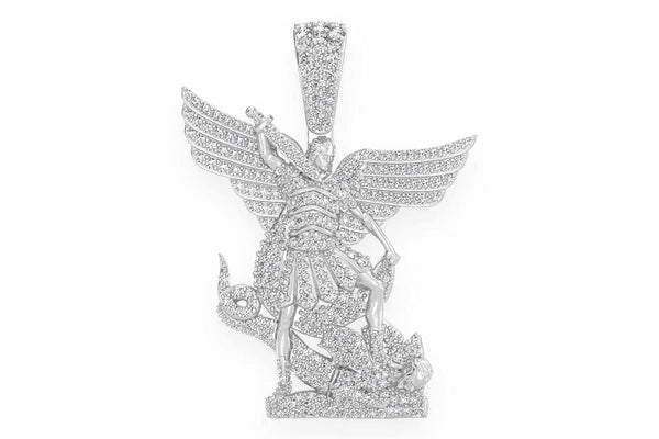 Erkals Jewellers Archangel St Michael Diamond Pendant 18K Gold 1.50ctw
