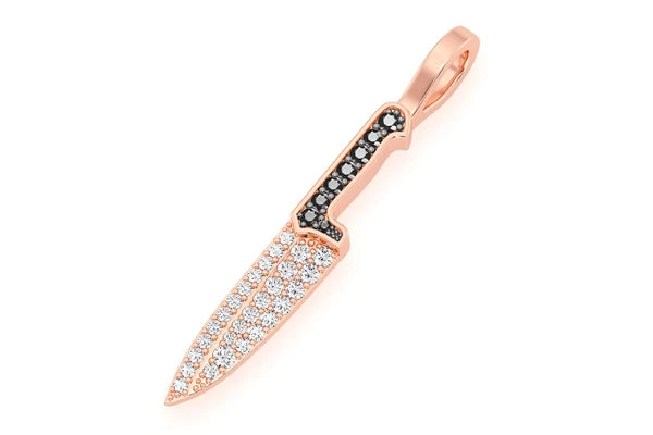 Erkals Jewellers Kitchen Cutting Chef's Knife Diamond Pendant 18K Gold 0.25ctw