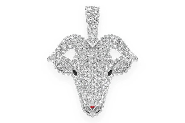 Erkals Jewellers Goat Head Pendant 18K Gold Diamond 2.50ctw