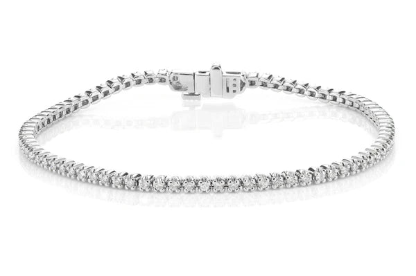 Erkals Jewellers Crown Set Link Bracelet 18K Gold Diamond 1.00ctw