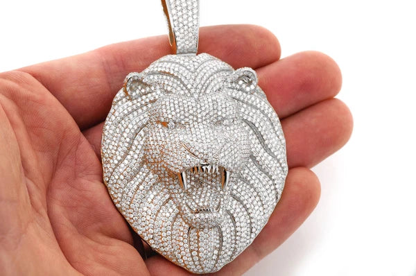 Erkals Jewellers Walking Lion Pendant 18K Gold Diamond 15.00ctw