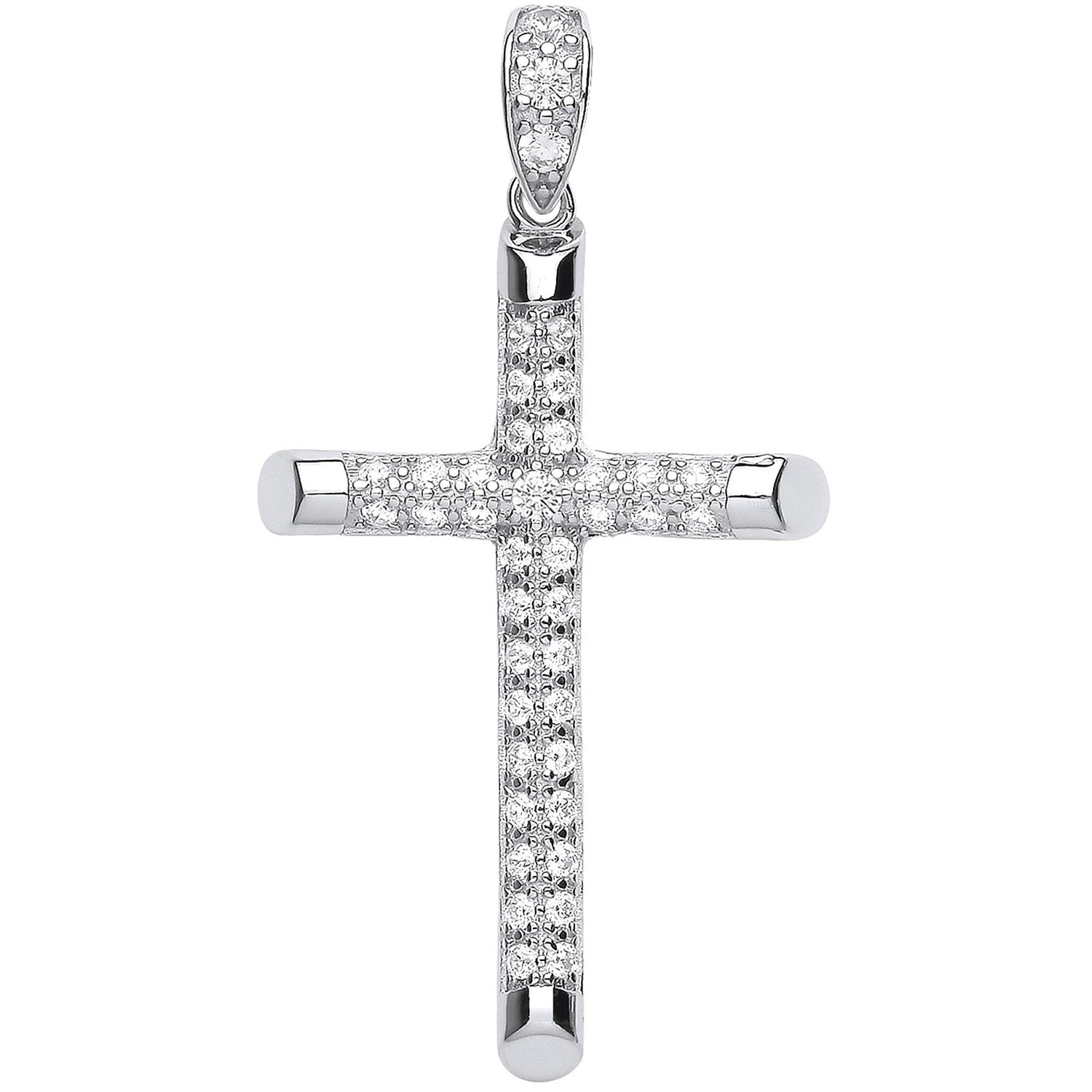 Silver Large CZ Cross