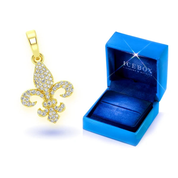 Erkals Jewellers Fleur De Lis Pendant 18K Gold Diamond 0.25ctw