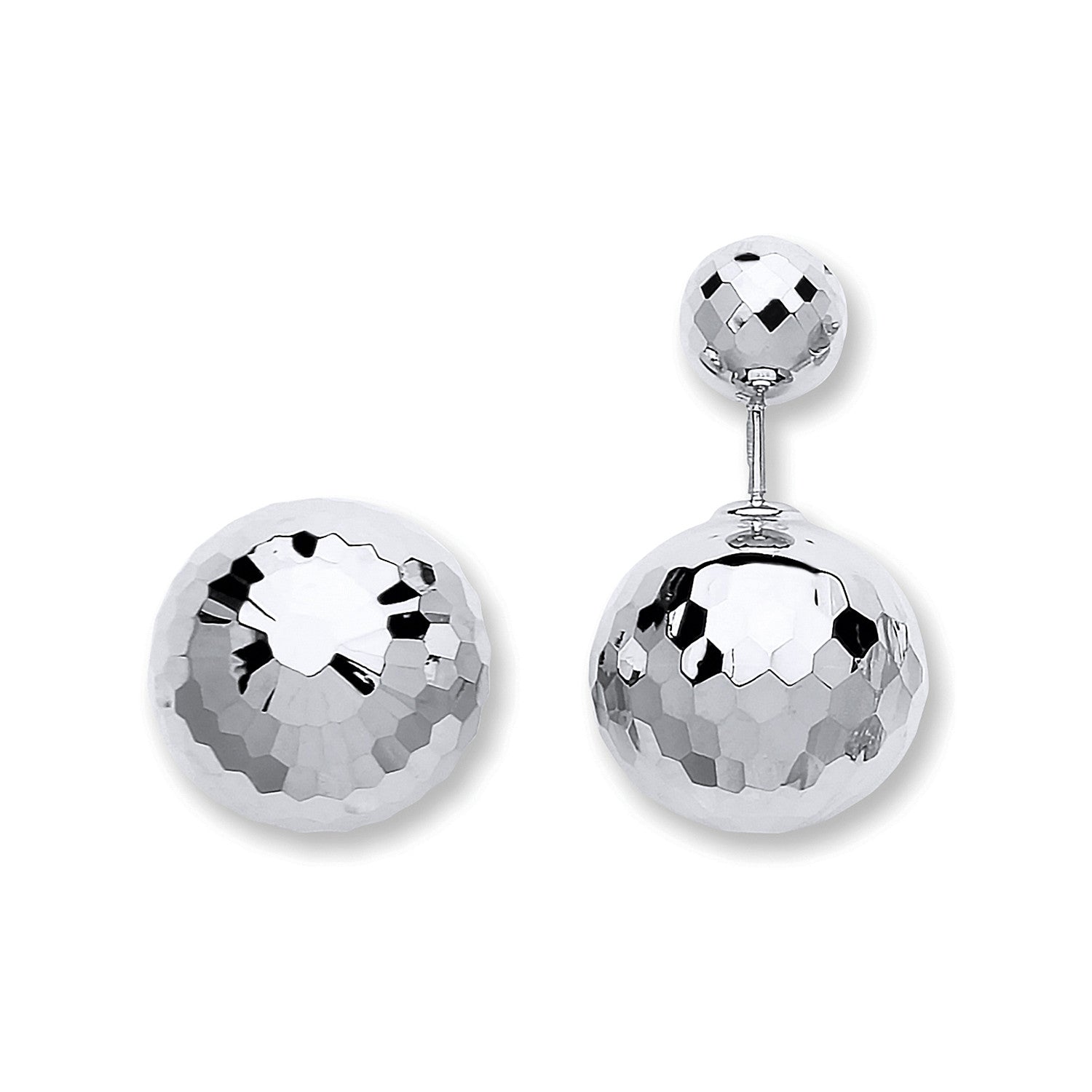 W/G Disco Ball Screw Back Earrings