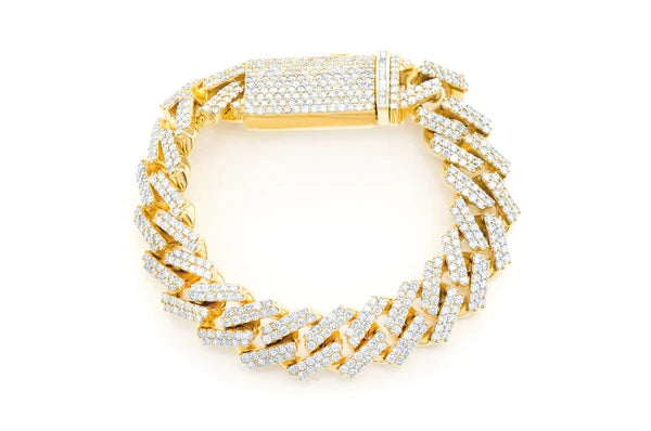 Erkals Jewellers 17mm Miami Cuban Link Diamond Bracelet 18K Gold 16.50ctw