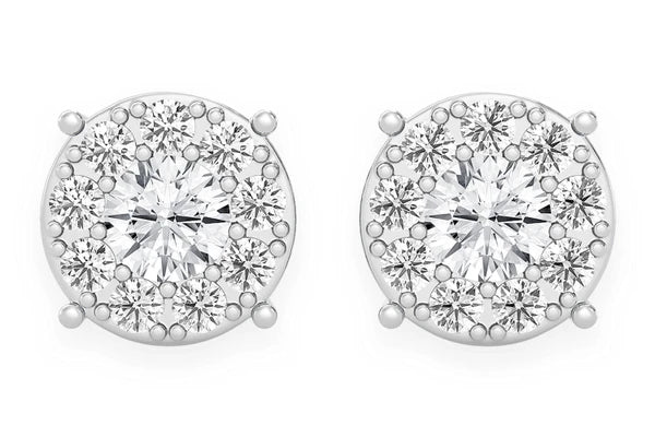 Erkals Jewellers Mosaic Stud Earrings 18K Gold 1.00ctw