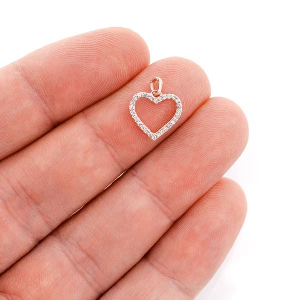 Erkals Jewellers Open Heart Pendant 18K Gold Diamond 0.10ctw