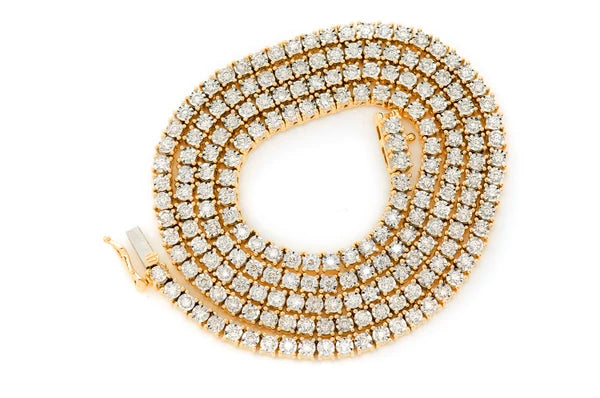 Erkals Jewellers 2pt Miracle Set Diamond Tennis Necklace 18K Gold 4.00ctw