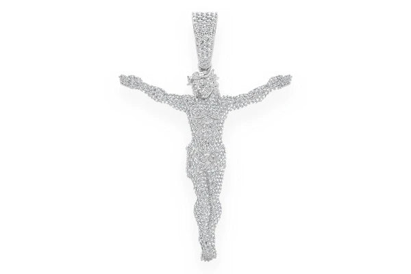 Erkals Jewellers Large Jesus Crucifix Pendant 18K Gold Diamond 3.30ctw