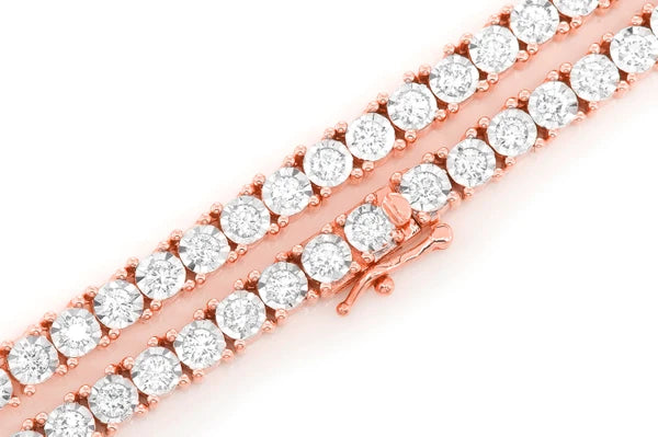 Erkals Jewellers 6pt Miracle Set Diamond Tennis Necklace 18K Gold 8.95ctw