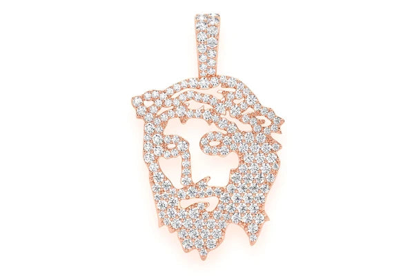 Erkals Jewellers Jesus Stencil Pendant 18K Gold Diamond 1.25ctw
