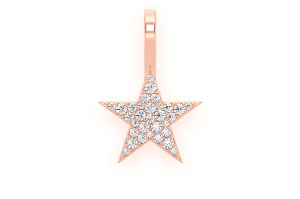 Erkals Jewellers Five Point Star Pendant 18K Gold Diamond 0.20ctw