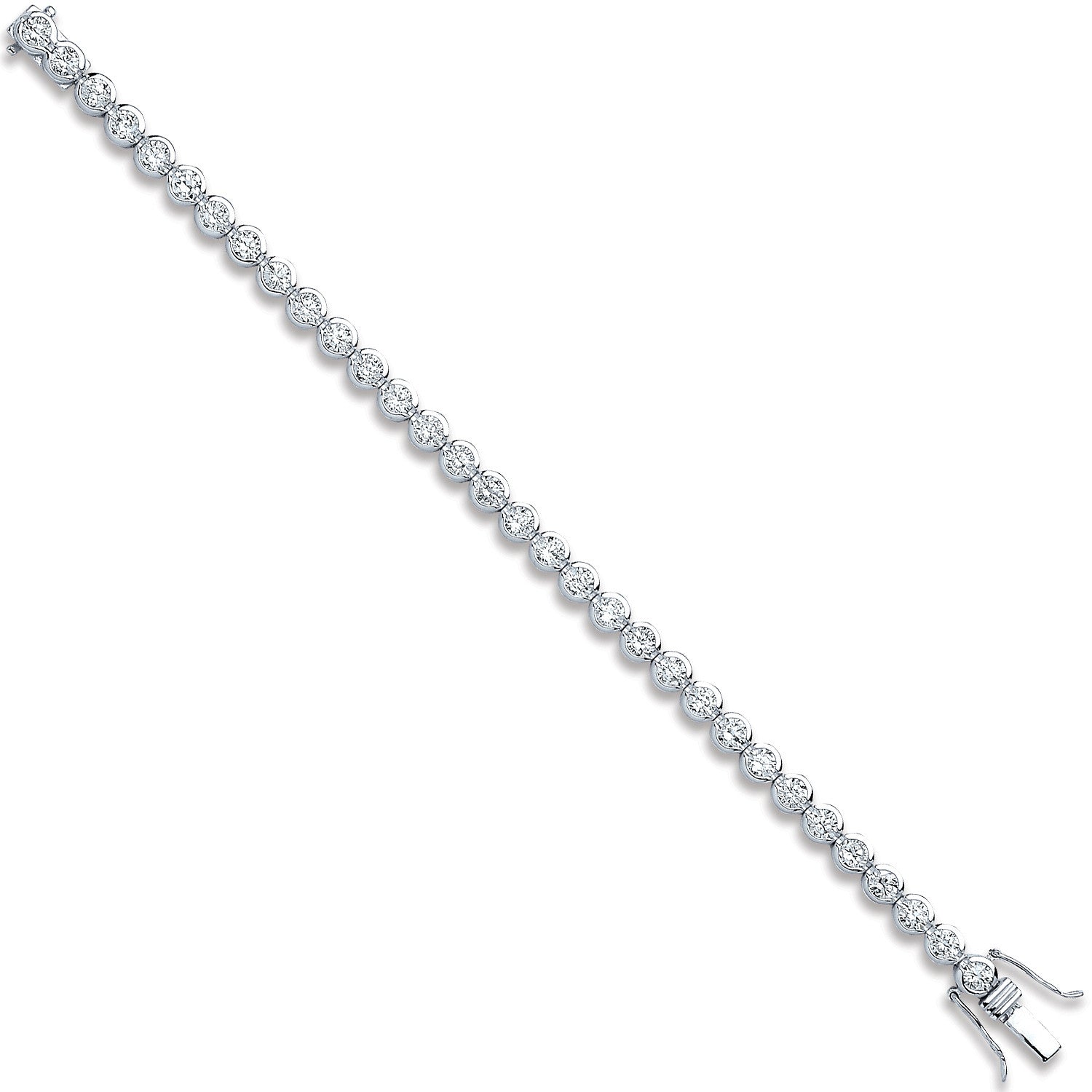 Silver 5.3mm Rubover Cz Tennis Bracelet