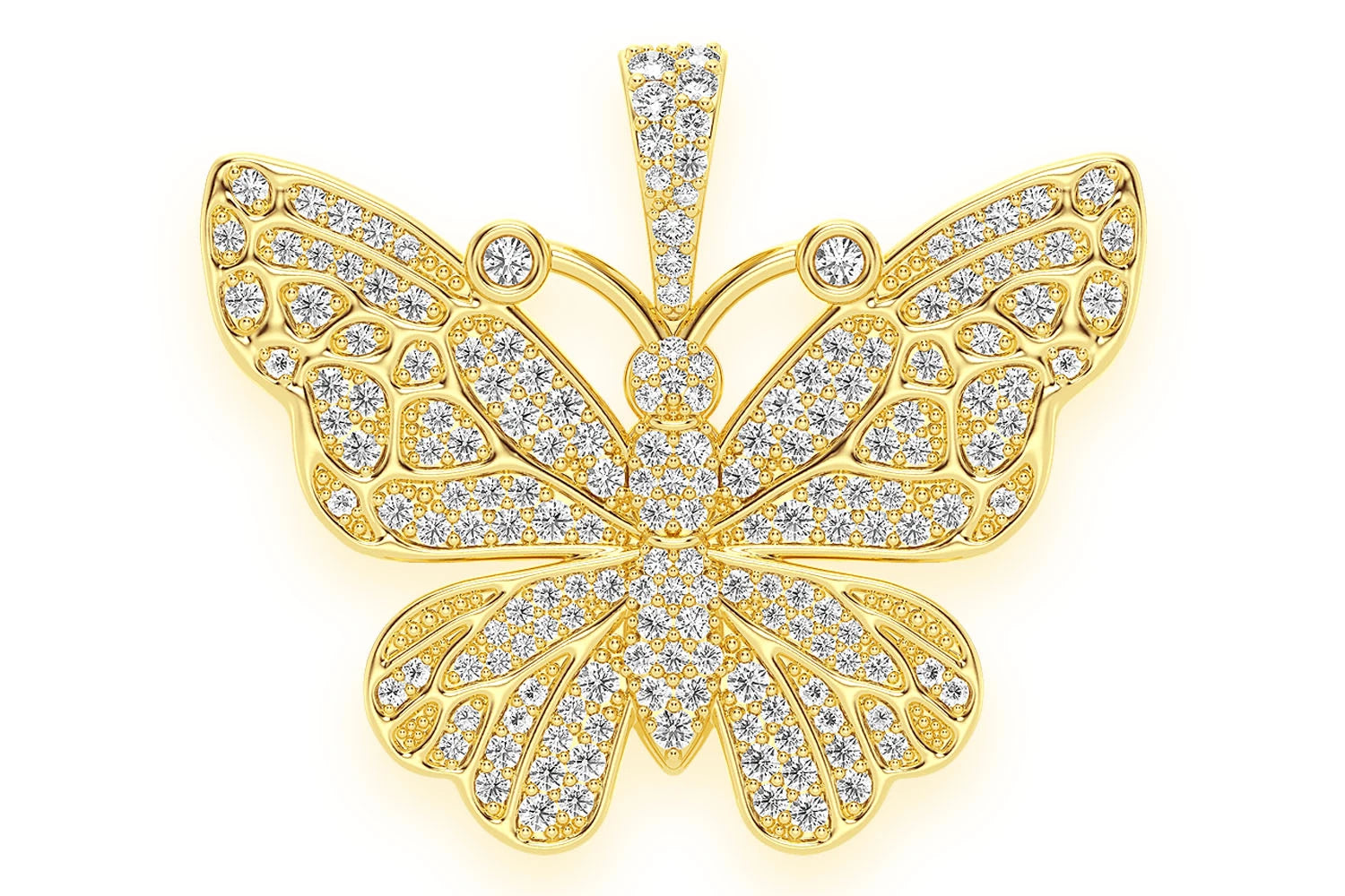 Erkals Jewellers Butterfly Pendant 18K Gold Diamond 1.00ctw