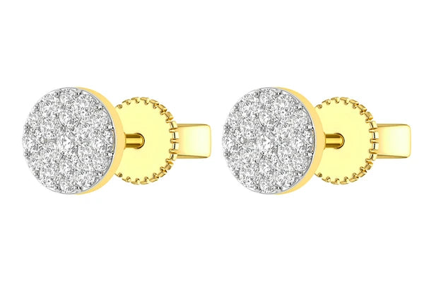 Erkals Jewellers Disc Cluster Stud Earrings 18K Gold 0.40ctw