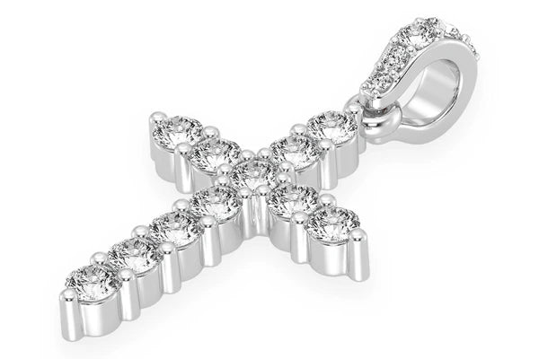 Erkals Jewellers Basket Cross Pendant 18K Gold Diamond 0.40ctw