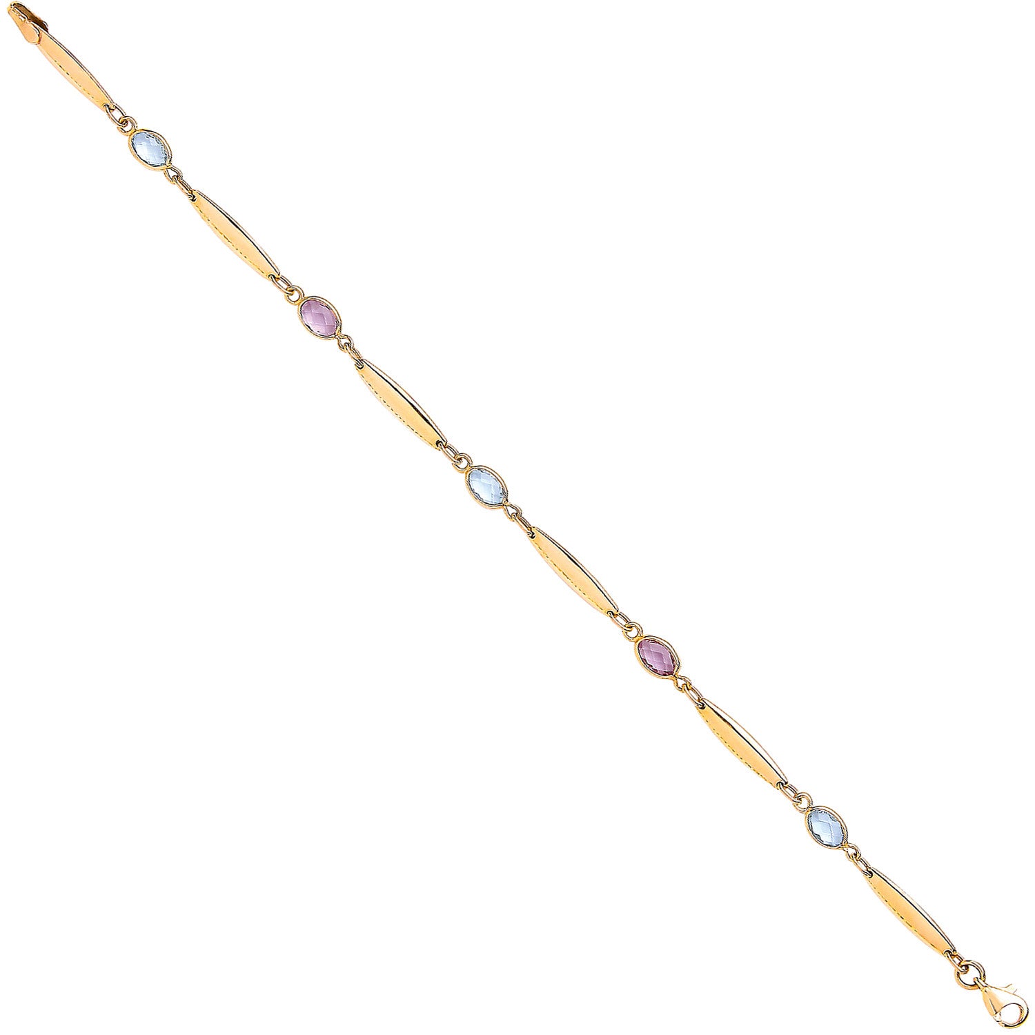 Y/G Ladies Bracelet With Amethyst & Blue Topaz