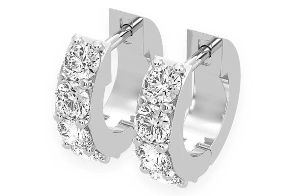 Erkals Jewellers Diamond Huggie Hoop Earrings 18K Gold 0.50ctw