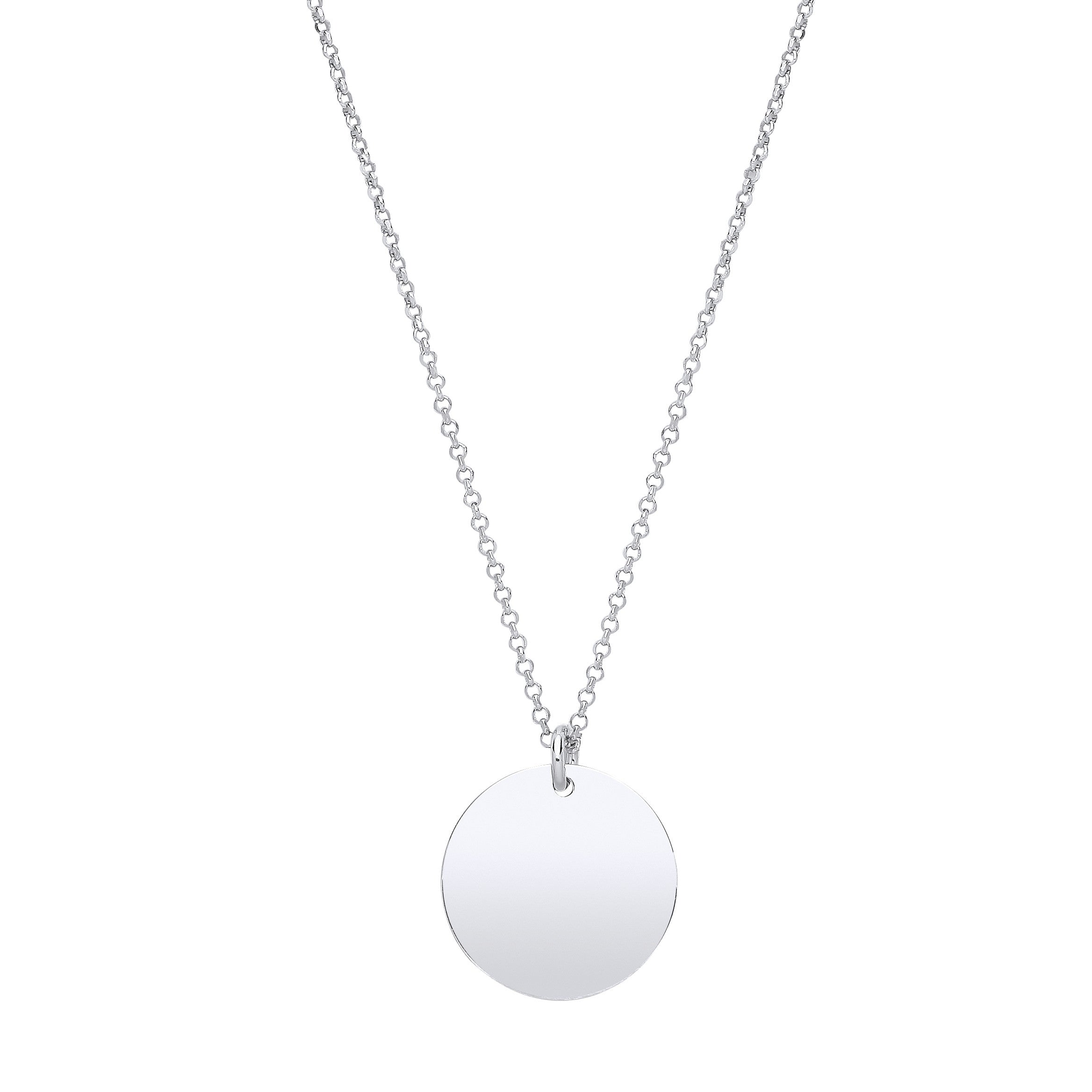 Silver Plain Round Pendant Chain 16"