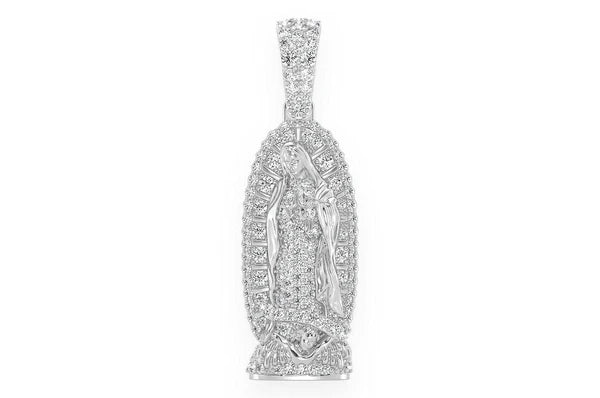 0.65ct Diamond Virgin De Guadalupe Pendant 14K Solid Gold