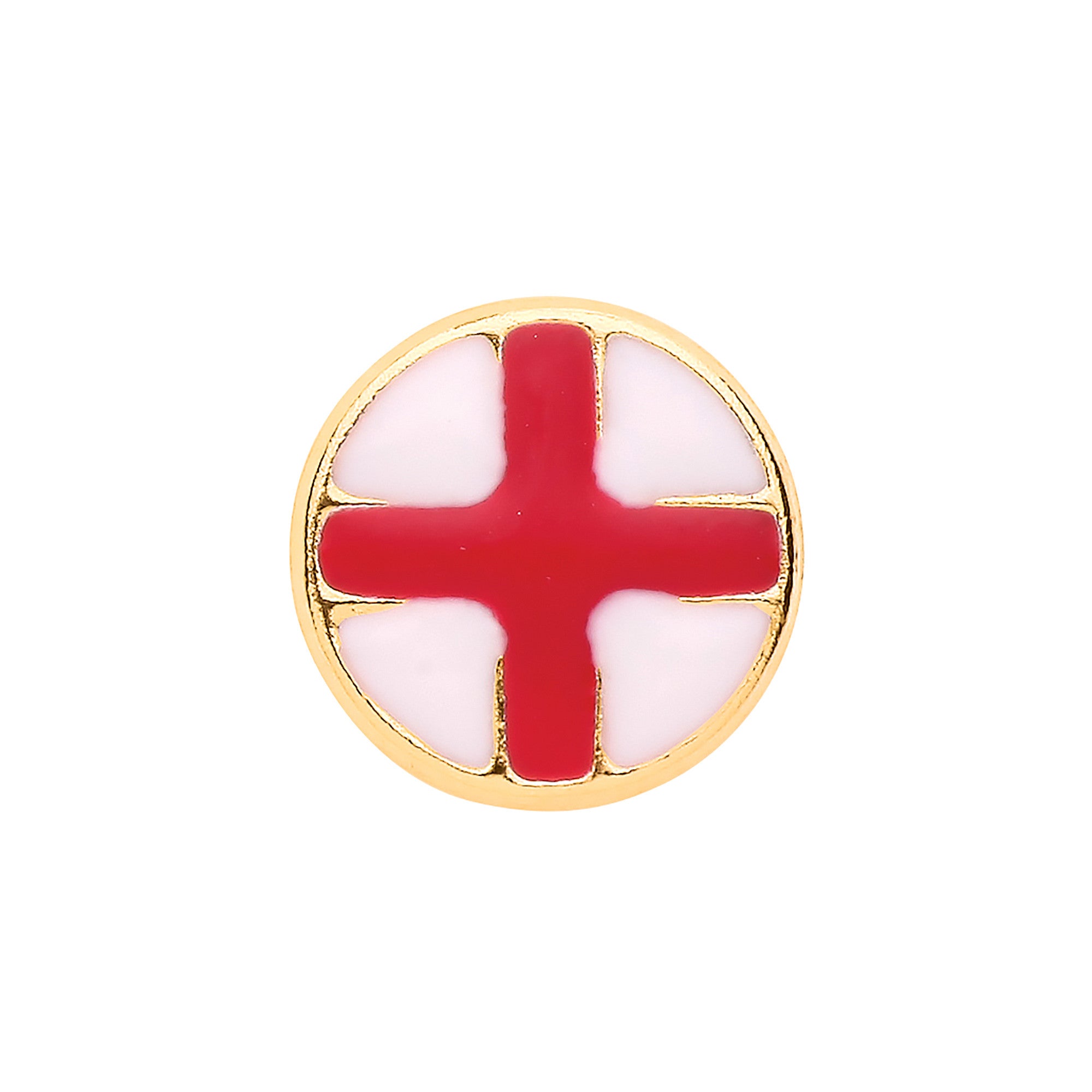 9ct Y/G England Flag, St. Georges Cross Men's Earring