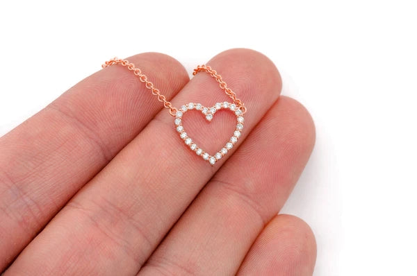 Erkals Jewellers Open Heart Pendant 18K Gold Diamond 0.35ctw