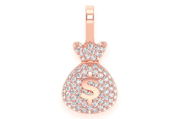 Erkals Jewellers Money Bag Pendant 18K Gold Diamond 0.33ctw