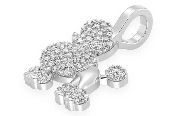 Pendentif diamant caniche 0,33 ct en or massif 14 carats