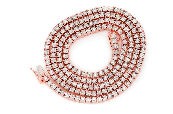 Erkals Jewellers 2pt Miracle Set Diamond Tennis Necklace 18K Gold 4.00ctw