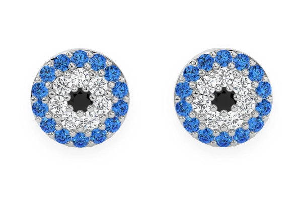 Erkals Jewellers Mini Evil Eye Stud Earrings 18K Gold 0.25ctw