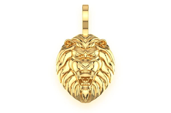 Erkals Jewellers Plain Stripped Lion Pendant 18K Gold