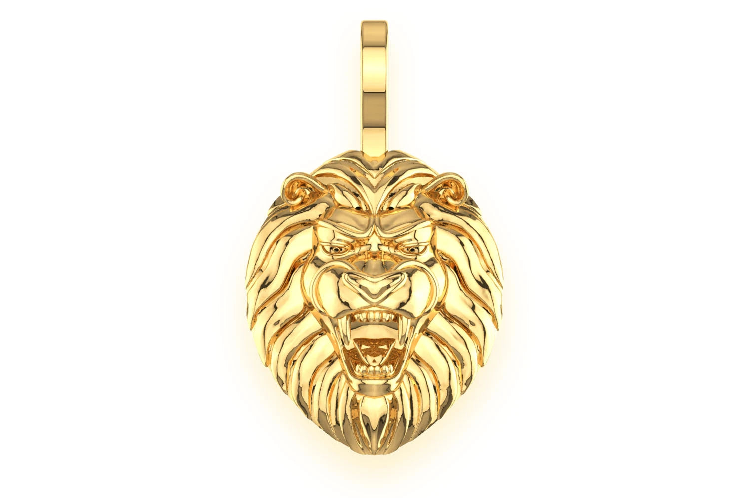 Erkals Jewellers Plain Stripped Lion Pendant 18K Gold