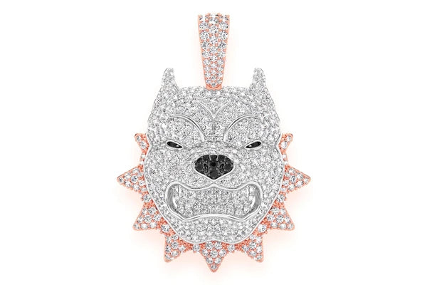 Erkals Jewellers Spike Pitbull Pendant 18K Gold Diamond 3.00ctw