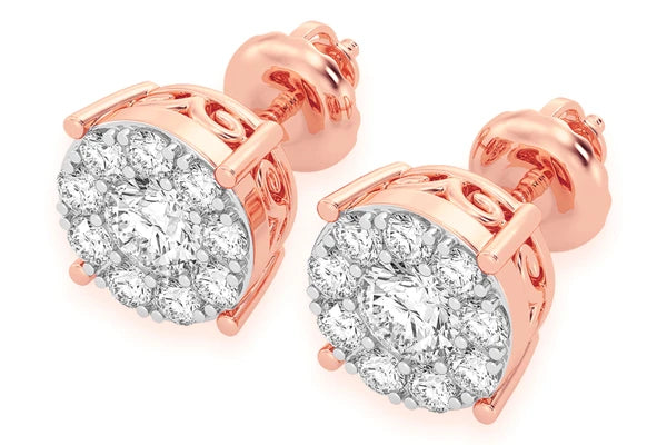 Erkals Jewellers Mosaic Stud Earrings 18K Gold 0.75ctw