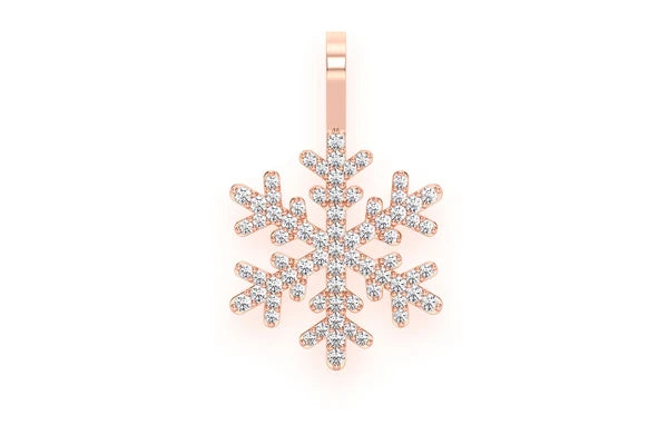 Erkals Jewellers Snowflake Pendant 18K Gold Diamond 0.40ctw