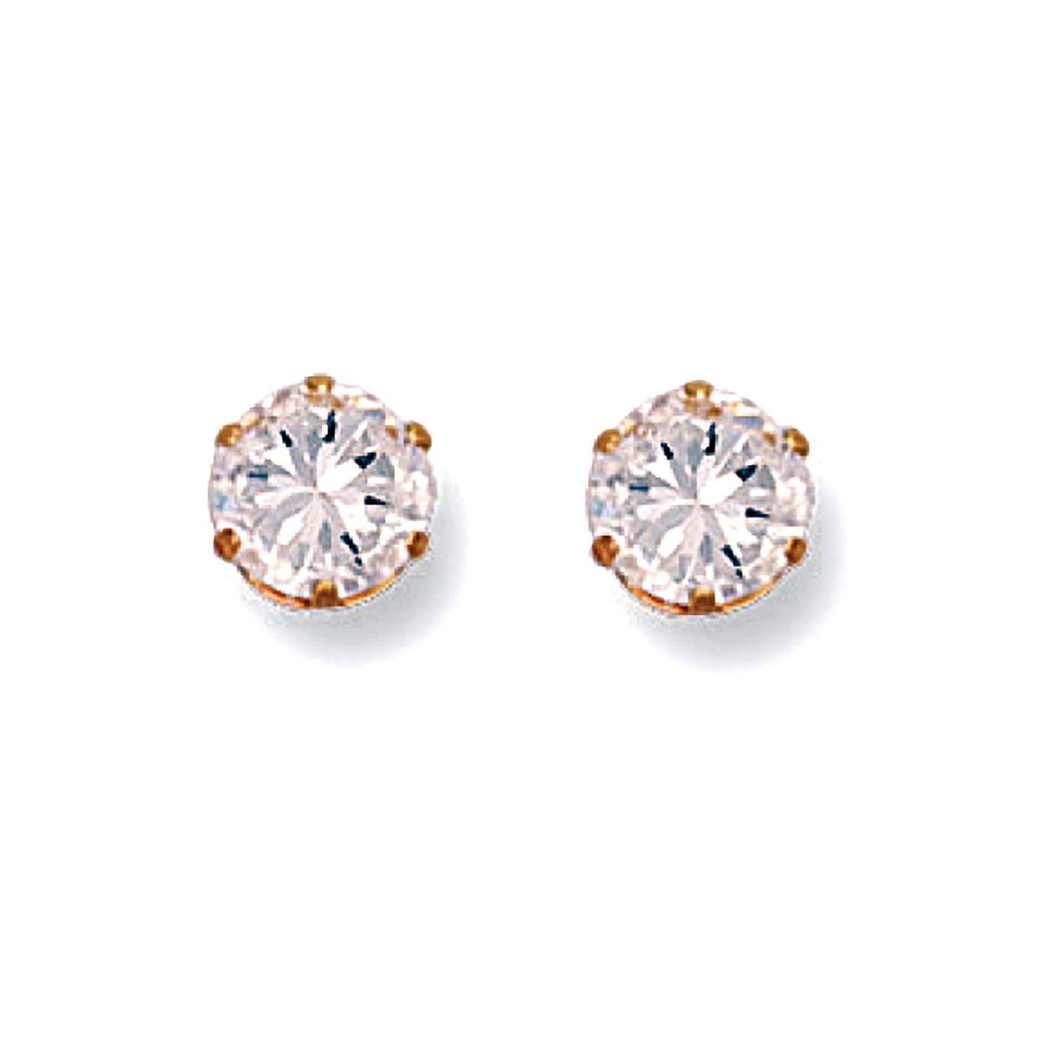 9ct Y/G 6mm Claw Set Cz Studs