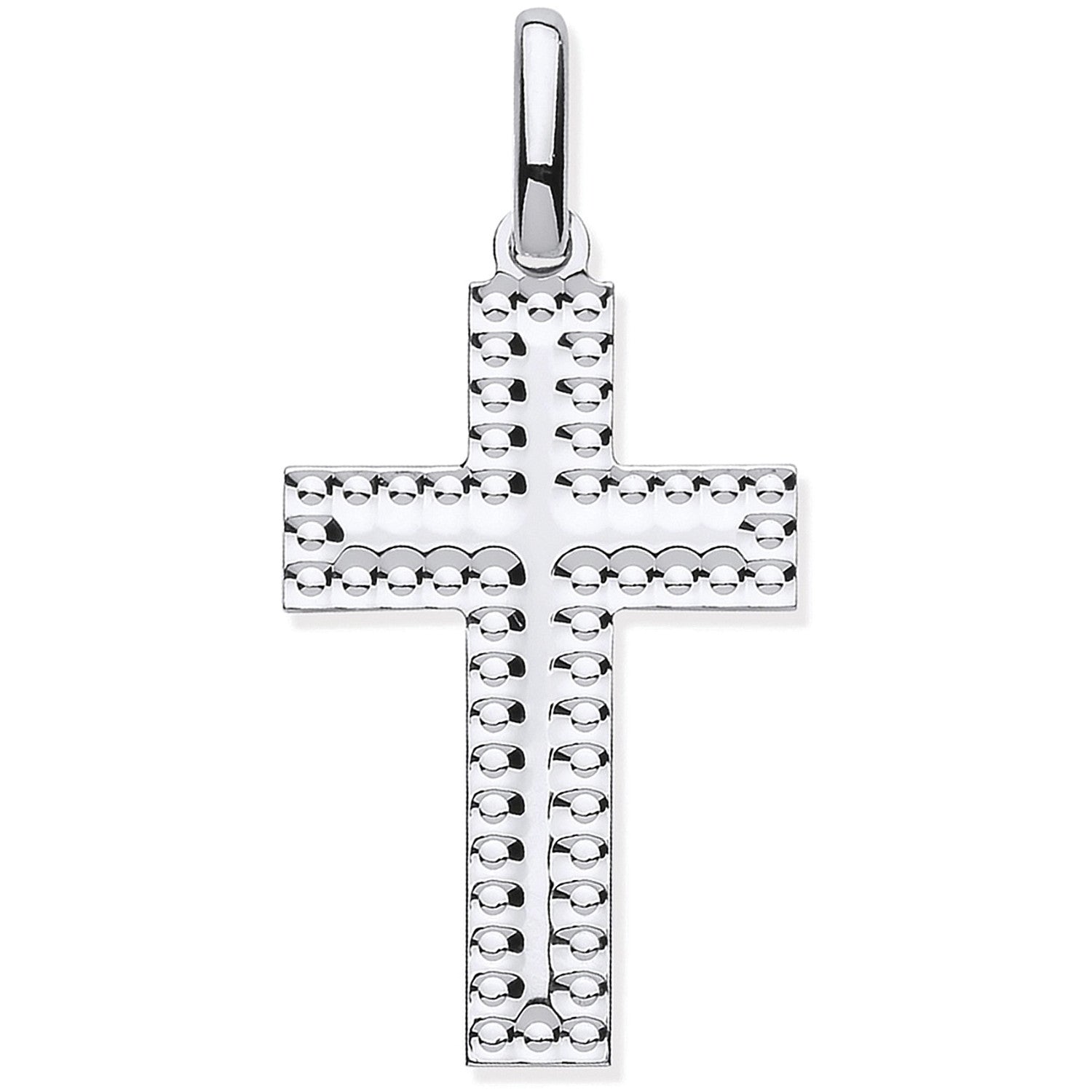 Silver Embossed Edge Cross