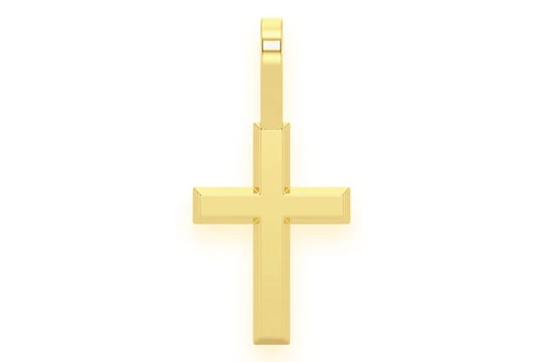 Erkals Jewellers Solid Angled Cross Pendant 18K Gold