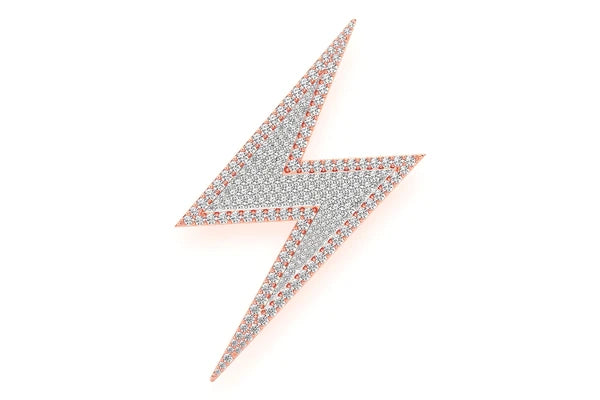 Erkals Jewellers Lightning Bolt Pendant 18K Gold Diamond 2.75ctw