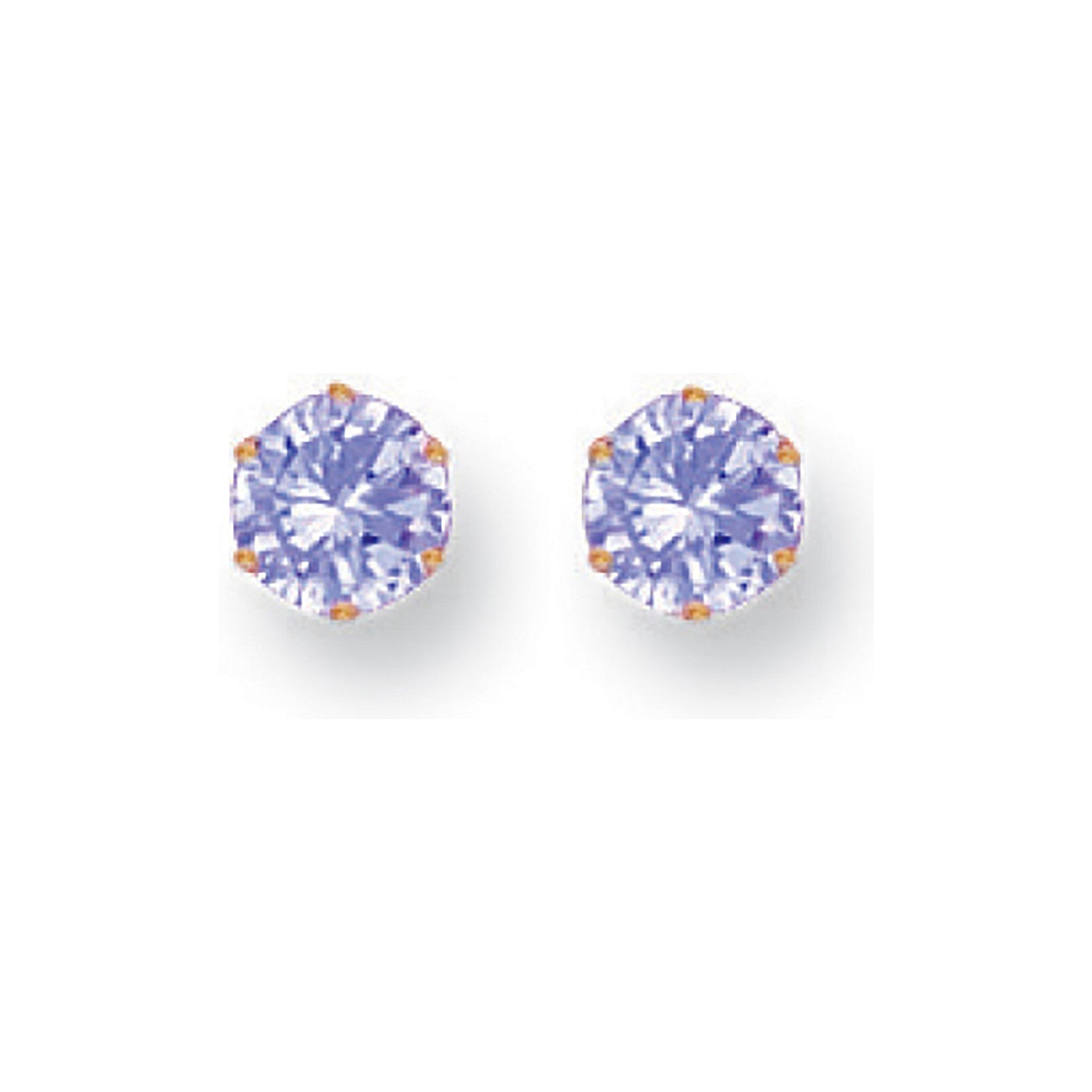 Y/G 5mm Claw Set Lavander Cz Studs