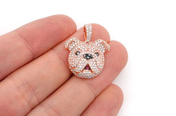 Erkals Jewellers Bulldog Pendant 18K Gold Diamond 1.55ctw